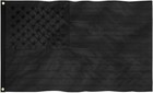 All Black American Flag 3x5 Ft Embroidered Usa Blackout Tactical Us Black Flag