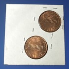 1980-p   D Lincoln Memorial Cents  Unc Lot Of 2 Bu Coins From Obw Rolls  8008