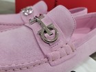 Salvatore Ferragamo Odilia 2 Pink Suede Womens Leather Driver Shoes 10 C New