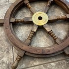 Wooden Nautical Steering Wheel 24  Maritime Boat Ships Captain Vintage