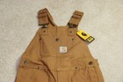 Carhartt Youth Boys Duck Washed  Bib Overall Double Knee Insulated Size 7 Ox8603
