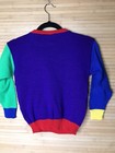 Vintage 1992 Barney The Purple Dinosaur Sweater Blue Yellow Child Sz L Large
