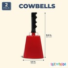 2pc Red Cowbell With Handle Noise Maker Football Game Sporting Event Cow Bell