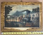 Vintage Train Print On Wood