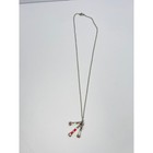 Horseshoe Nail Necklace White Red Rhinestones 24  Rustic Boho Ranch Cowgirl