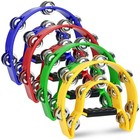 4 Pack 9  Double Row Tambourines - Hand Held Percussion For Church  Party  Band