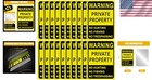 20 Pcs No Trespassing Signs  Yellow  7x10  Reflective Aluminum Property Warning