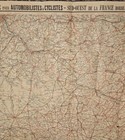 Large Antique French Road Map Of South West France For Cyclists And Automobiles