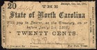 Lot Of 2x 1866 Raleigh North Carolina Obsolete Scrip Notes 50c   20c