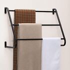 Wall Towel Rack 3 Tier Bathroom Black Towel Holder With Hooks Towel Blanket Bar