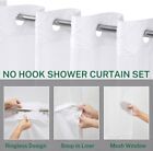 No Hook Shower Curtain And Snap In Liner Set  White