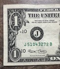 Offset Printing Error Shift Left Note  1 One Dollar Bill
