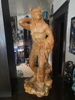 Vintage Cigar Store Indian Chalkware Statue  Antique Chalk Ware  31inches