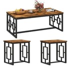 Coffee Table Set Of 3  Vintage Wood Coffee Table   2 End Tables  Square Tabletop