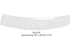 White Lace Scalloped Elastic Bed Wrap Around Easy Fit Bed Skirt Queen king
