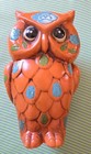 Vtg Ceramic Owl Bank Japan Retro Owl Coin Bank 1970s Decor Mid-century Orange 7 