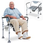 Extra Wide Bariatric Bedside Commode Chair  500 Lbs Capacity  Toilet Seat Aid