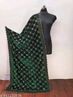 Green Embroidery Velvet Dupatta For Bride And Women Velvet Shawl Odhani Veil