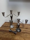 Vtg Pair Raimond Weighted Sterling Silver Candelabras 3 Arm Convertible 3 Way