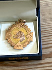 Antique Norwegian Elkhound Gold Dog Show Medal Famous Dog 1929 Cased