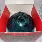 Hand Blown 22  Round Glass Witches Ball Blue And Purple