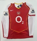 2004 05 Arsenal Retro Home Jersey Henry  14 Long Sleeve Vintage Iconic 2005 Red