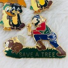 Vtg Oregon Jaycees Enamel Member Lapel Pin Lot - Save A Tree Beavers Ducks