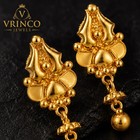 22kt Hallmarked Yellow Gold Baby Heart Hanging Earrings Girls Fine Jewelry Gift