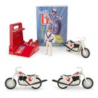 Z Wind Ups Evel Knievel Stunt Cycle Original  2 Sticker Sets  Action Figure