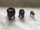 Vintage Lot Of 3 Miniature Bone China Japan Buffalo Family Figurines 