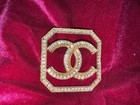 Chanel Cc Logo Gold Pin Brooch
