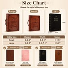 Large Bible Cover Case Leather Handle Zipper For Men Women  Brown