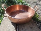 Antique 19th Century Copper Preserving Jam Pan 15  Victorian Bronze Handles