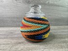 Multi Color Woven Jar W lid Unbranded 3 75 In Tall