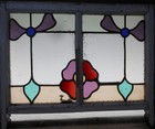 Pretty Abstract Midsize Old English Leaded Stained Glass Window 25  X 19 1 2 