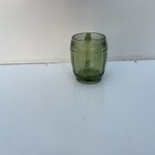 Vtg Green Mini Whiskey Barrel Multi-use Double Sized Shot Glass W handle 2 25  H