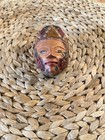 Vintage Hand Carved And Painted Indonesian Wooden Face Mask Folk Art Wall Decor