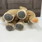 Vintage Steiff Elephant Plush Brown Mohair Germany 8  Wooden Tusks Stuffed Toy