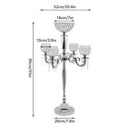 89cm Table Candelabra Votive Candle Stick Holder 5 Arm Glass Crystal Centerpiece