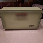 Vintage 70 s Metal Lincoln Beautyware Green Bread Box Mcm