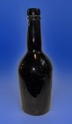 Antique Black Glass Beer Bottle Cylinder Stout Ale Porter Tooled Blob Top 1800s