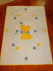 Vintage 1940s Applique Embroidered Nursery Baby Crib Quilt Teddy Bear Unfinished