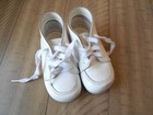 Vintage Kinney Kids White Leather Baby Shoes 1988   Original Box   Receipt Used