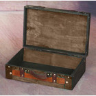 Wooden Vintage Luggage Trunks - Antique Carry On Suitcase Storage Box With Hinge