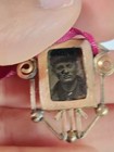 Antique Locket Photo Pendant 19th Century Peacock W  Photo Rare