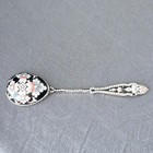 Vintage Ussr Russian 916 Gilded Silver Cloisonne Enamel Honey Spoon