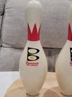 2 Lot Vintage Brunswick Red Crown Plastic Coated Bowling Pin Abc Approved No  5
