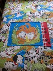 Vintage Disney 101 Dalmatians Twin Sheet Set 3 Pc Fitted Flat Pillowcase Bedding