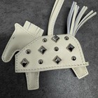 Hermes Horse Rodeo Robeo Rock Pm Craie Silver Studded Milo Leather Bag Charm