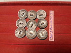 9 Real Genuine Us Buffalo Indian Head Nickel Domed Shank Coin Buttons 3 4  5 s h